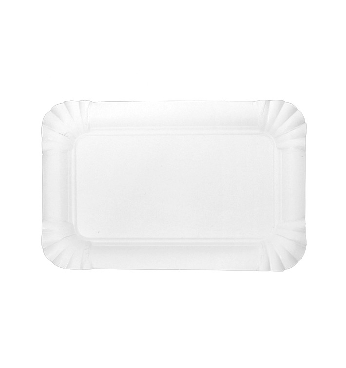 Taca Papierowa Prostokątna Biała 12x19cm (700 Sztuk) Taca Papierowa Prostokątna Biała 12x19cm (700 Sztuk)