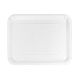 Taca Papierowa Prostokątna Biała 22x28cm (50 Sztuk)