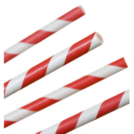 Słomki Prosto Papierowe w Papierku Ø6mm 20cm (250 Sztuk)