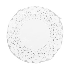 Serwetki Papierowe Ażurowe Białe "Litos" Ø9cm (250 Sztuk)