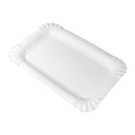 Taca Papierowa Prostokątna Biała 12x19cm (50 Sztuk)
