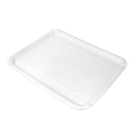 Taca Papierowa Prostokątna Biała 22x28cm (50 Sztuk)