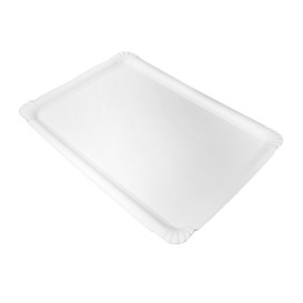 Taca Papierowa Prostokątna Biała 25x34cm (50 Sztuk)