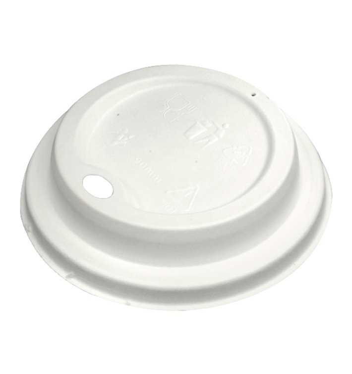 Wieczko z Otworem do kubków z Formowanego Kartonu Ø9,0cm (50 Sztuk) Wieczko z Otworem do kubków z Formowanego Kartonu Ø9,0cm (50 Sztuk)
