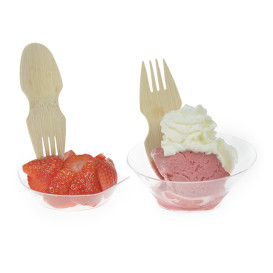 Widelec Spork Bambusowy 9cm w pudełku (20 Sztuk)