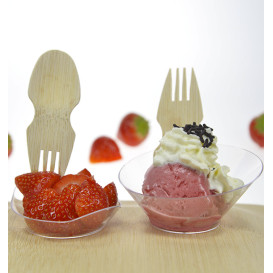 Widelec Spork Bambusowy 9cm w pudełku (20 Sztuk)