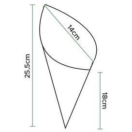 Rożek Papierowy Tłuszczoodporny Kraft 25,5cm 100gr (100 Sztuk)