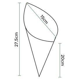 Rożek Papierowy Tłuszczoodporny Kraft 27,5cm 250gr (100 Sztuk)