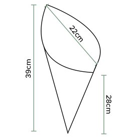 Rożek Papierowy Tłuszczoodporny Kraft 39cm 600gr (100 Sztuk)