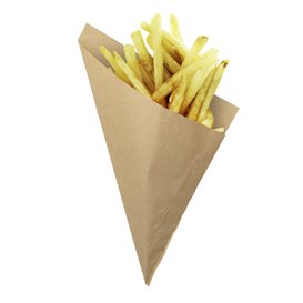 Rożek Papierowy Tłuszczoodporny Kraft 19,5cm 50gr (100 Sztuk)