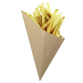 Rożek Papierowy Tłuszczoodporny Kraft 25,5cm 100gr (100 Sztuk)