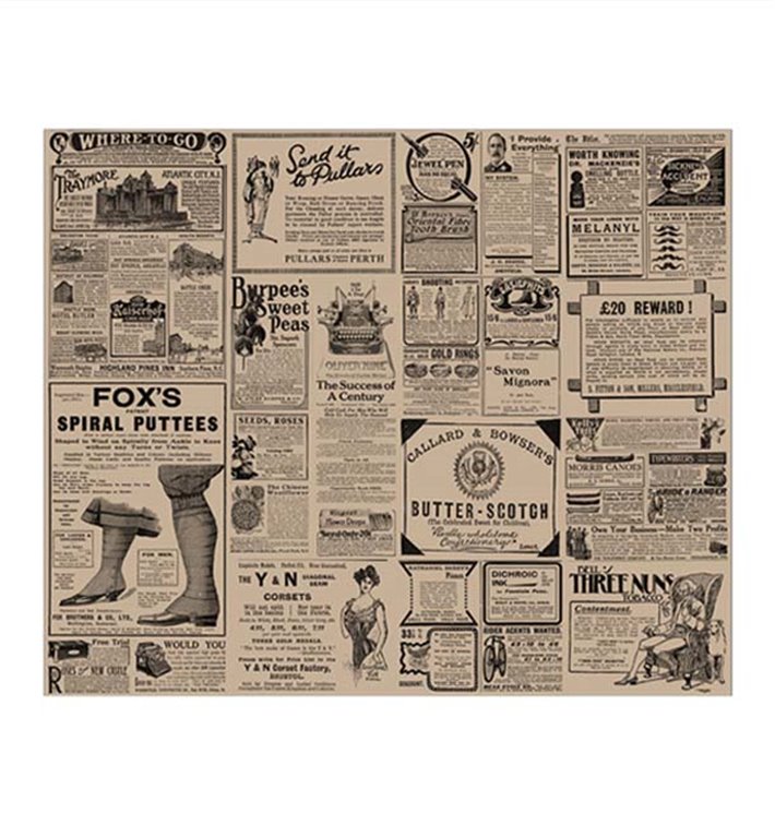 Papier Pergaminowy do Frytek Kraft "Times" 31x38cm (4.000 Sztuk) Papier Pergaminowy do Frytek Kraft "Times" 31x38cm (4.000 Sztuk)