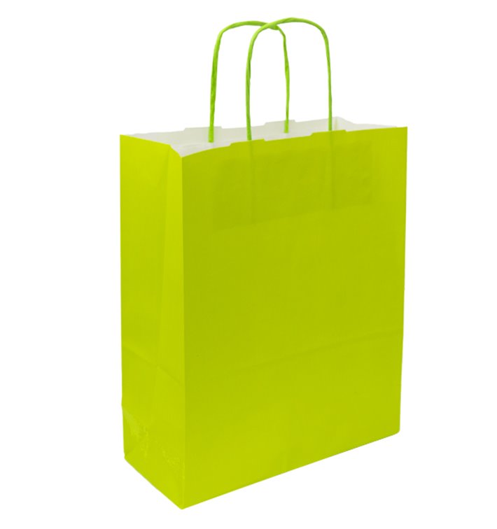 Torba Papierowa Zielona z Uchwytami 90g/m² 28+10x22 cm (25 Sztuk) Torba Papierowa Zielona z Uchwytami 90g/m² 28+10x22 cm (25 Sztuk)