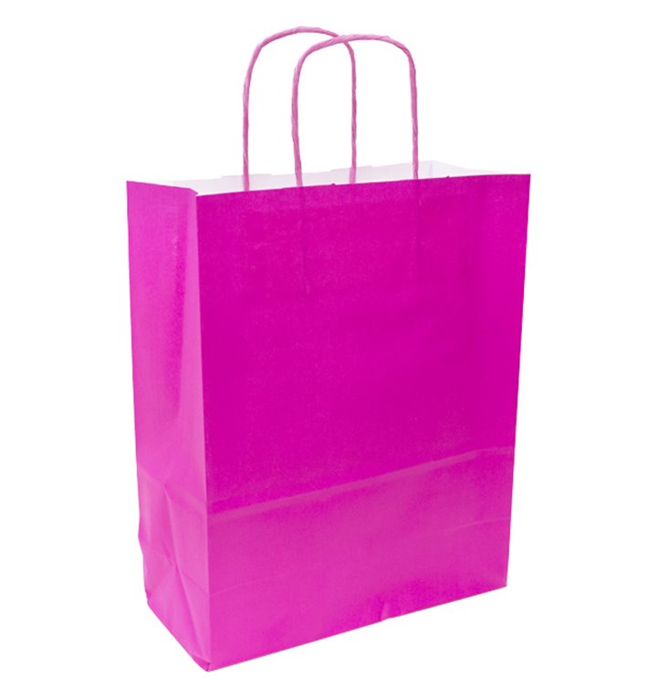 Torba Papierowa Fuksja z Uchwytami 90g/m² 28+10x22 cm (250 Sztuk) Torba Papierowa Fuksja z Uchwytami 90g/m² 28+10x22 cm (250 Sztuk)