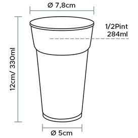 Kubki Plastikowe PP Przezroczyste 375ml Ø8,0cm (74 Sztuk)