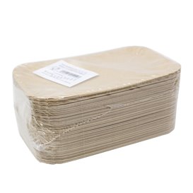 Taca Papierowa Kraft Prostokątna 12x19 cm (100 Sztuk)