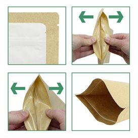Torebka Papierowa Doypack Biała z Okienkiem 12+6x23,5cm (1000 Sztuk)