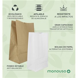 Torba Papierowa Kraft bez Uchwytów 70g/m² 20+16x40cm (500 Sztuk)