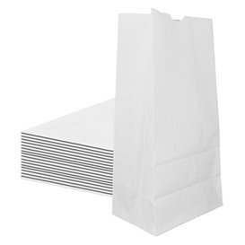 Torba Papierowa Eko Biała bez Uchwytów 60g/m² 18+11x34cm (25 Sztuk)
