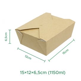 Pudełko Lunch Box Kraft 15x12x6,5cm 1150ml (25 Sztuk)