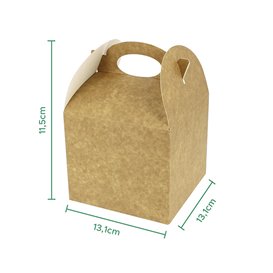 Pudełko Lunch Box Kraft z Uchwytami 13,1x13,1x11,5cm (250 Sztuk)