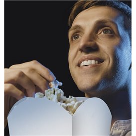Pudełko na Popcorn Duży Biały 150gr 8,7x13x20,3cm (25 Sztuk)