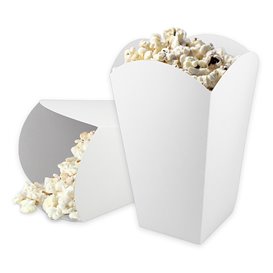 Pudełko na Popcorn Średnie Biały 90gr 7,8x10,5x18cm (350 Sztuk)