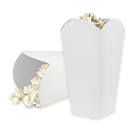 Pudełko na Popcorn Małe Biały 45gr 6,5x8,5x15cm (25 Sztuk)