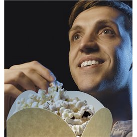 Pudełko na Popcorn Małe Kraft 45g 6,5x8,5x15cm (25 Sztuk)