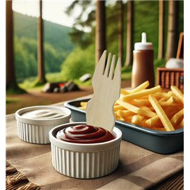 Widelec Spork Bambusowy 9cm w pudełku (20 Sztuk)