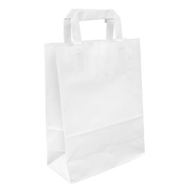 Torba Papierowa Eko Biała z Uchwytami 100g/m² 22+11x27cm (250 Sztuk)