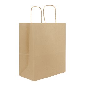 Torba Papierowa Kraft z Uchwyt Płaski 80g/m² 22+10x28cm (50 Sztuk)