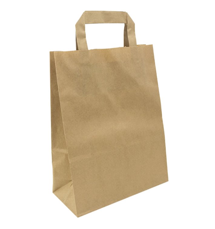 Torba Papierowa Kraft z Uchwyt Płaski 80g/m² 22+10x28cm (50 Sztuk) Torba Papierowa Kraft z Uchwyt Płaski 80g/m² 22+10x28cm (50 Sztuk)