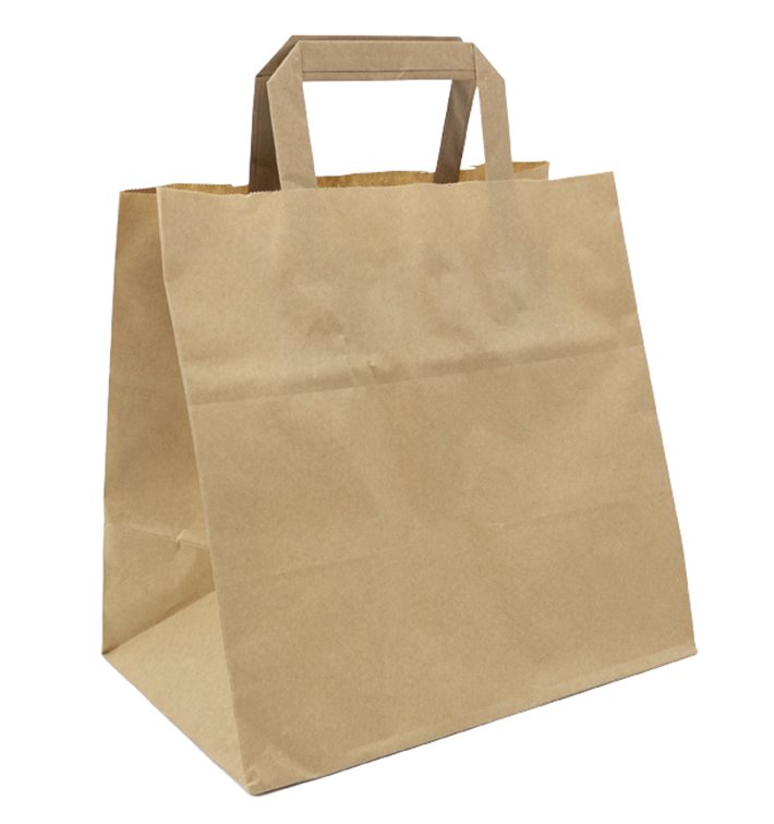 Torba Papierowa Kraft z Uchwyt Płaski 70g/m² 25+17x26cm (50 Sztuk) Torba Papierowa Kraft z Uchwyt Płaski 70g/m² 25+17x26cm (50 Sztuk)