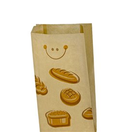 Torba Papierowa na Pieczywo Kraft "Chleb" 18+8x51cm (125 Sztuk)