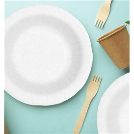Talerz Papierowy Głęboki Biały Tłuszczoodporny Ø19cm 250g/m² (50 Sztuk)