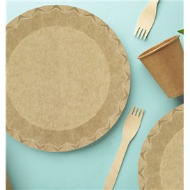 Talerz Papierowy Kraft “Flower” Ø18cm 225g/m² (700 Sztuk)