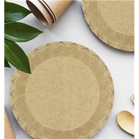 Talerz Papierowy Kraft “Flower” Ø18cm 225g/m² (700 Sztuk)