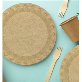 Talerz Papierowy Kraft “Flower” Ø23cm 245g/m² (600 Sztuk)