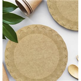 Talerz Papierowy Kraft “Flower” Ø23cm 245g/m² (50 Sztuk)
