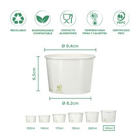 Pojemnik Papierowy Eko na Lody i Desery 310ml (50 Sztuk)