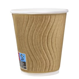 Kubek Papierowy Kędzierzawy Kraft 9Oz/270ml Ø8,0cm (25 Sztuk)