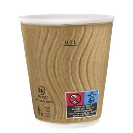 Kubek Papierowy Kędzierzawy Kraft 9Oz/270ml Ø8,0cm (25 Sztuk)