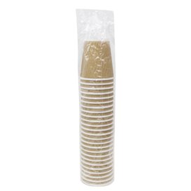 Kubek Papierowy Kędzierzawy Kraft 9Oz/270ml Ø8,0cm (25 Sztuk)