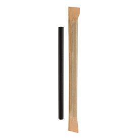 Słomki Proste Papierowe Naturalne Kraft Pakowane Pojedynczo Ø8mm 14cm (6000 Sztuk)