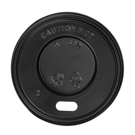 Pokrywka podróżna z otworem PS do czarnego kartonowego kubka Ø5,8cm (100 Sztuk)