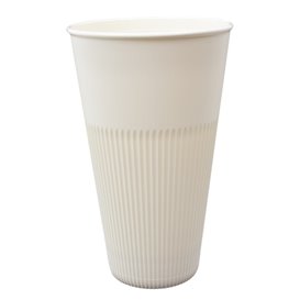 Wytrzymały kubek wielokrotnego użytku PP Kremowy 470ml Ø9,6cm (12 Sztuk)