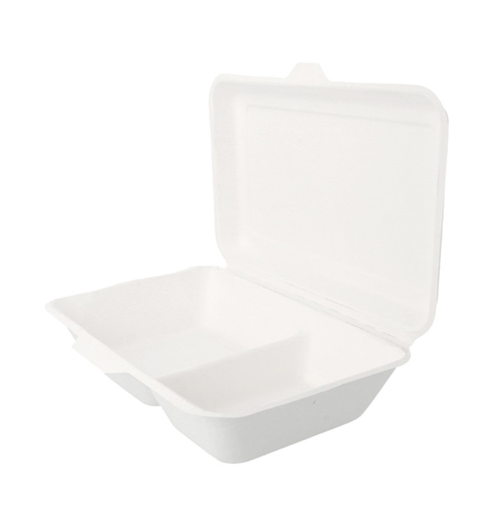 Opakowania MenuBox Trzciny Cukrowej 2C Białe 225x165x64mm Opakowania MenuBox Trzciny Cukrowej 2C Białe 225x165x64mm