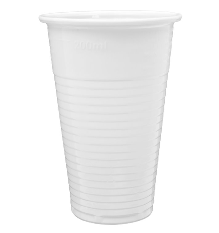 Kubki Plastikowe PP Białe 220ml (100 Sztuk) Kubki Plastikowe PP Białe 220ml (100 Sztuk)