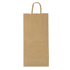 Torby Papierowe Kraft na Butelki z Uchwytami 18+8x39cm (300 Sztuk)